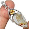 Image 1 : Golden Rutile Quartz, Citrine & Sterling Silver Pendant