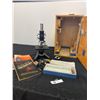 Image 1 : Reichert Wien Microscope in Custom Box Made in Austria with Slides and Extras