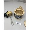 Image 2 : Vintage Stonewere Salt Container with Lid Plus Vintage electric Beater