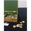 Image 2 : Vintage Wooden Jewerly Box Filled with World Coins
