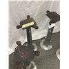 Image 2 : Lot of 4 Vintage 1930-40 Swivel Stools, Ice Cream Parlour, Missing Seats, Just Bases