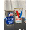 Image 2 : Lot of 4 Full Vintage Oil Cans. Valvoline and Esso