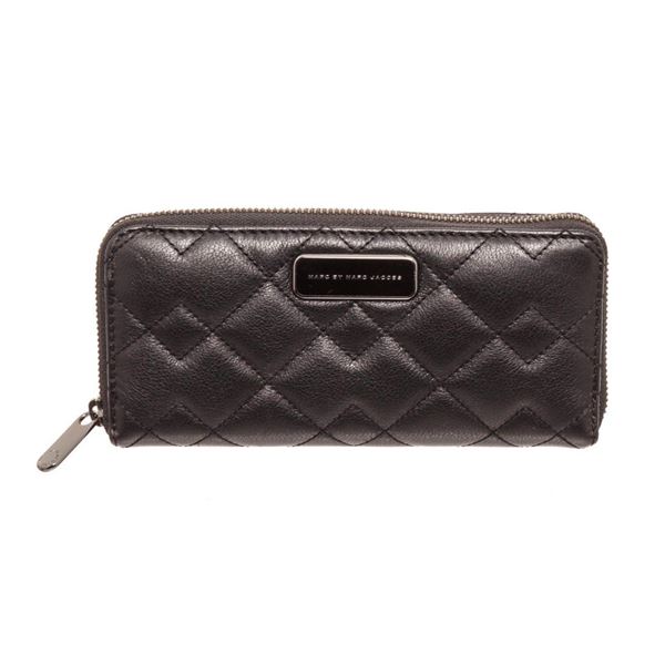 Marc By Marc Jacobs Black Quilted Leather Long Zippy Wallet