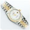 Image 6 : Rolex Mens 2 Tone Mother Of Pearl Roman Datejust Wristwatch