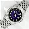 Image 2 : Rolex Mens Stainless Steel Blue Vignette 3 ctw Diamond Datejust Wristwatch
