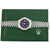 Image 4 : Rolex Mens Stainless Steel Blue Vignette 3 ctw Diamond Datejust Wristwatch