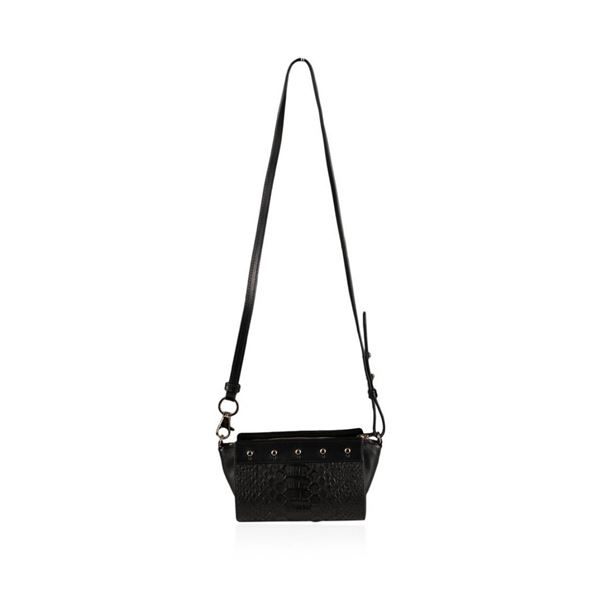 Designer Alexander Wang Convertible Black Python Pelican Sling Bag