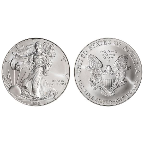 1999 American Silver Eagle .999 Fine Silver Dollar Coin