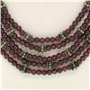 Image 4 : .950 Sterling Silver 17" Strung Multi Strand 230 Garnet Bead Necklace