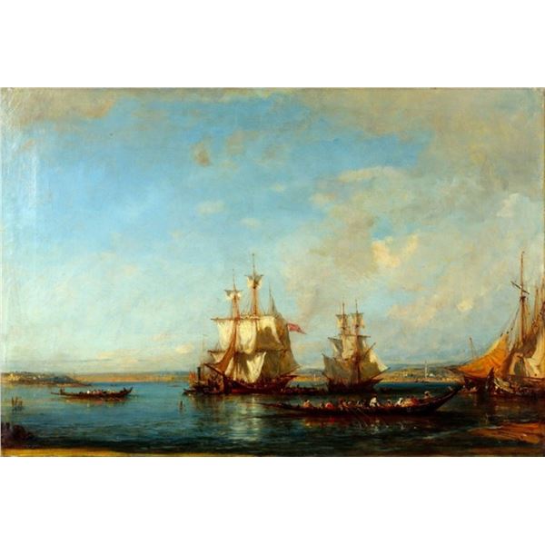 Felix Ziem - Caiques and Sailboats at the Bosphorus