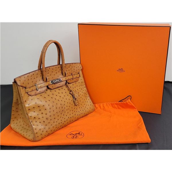 Hermes Birkin 35 featured in Cognac Brown
