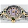 Image 6 : Rolex Ladies 2 Tone Pink MOP Ruby & Emerald 26MM Datejust Wriswatch