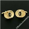 Image 2 : Vintage Men's 18kt Gold Oval Brown Star Sapphire Florentine Cuff Links