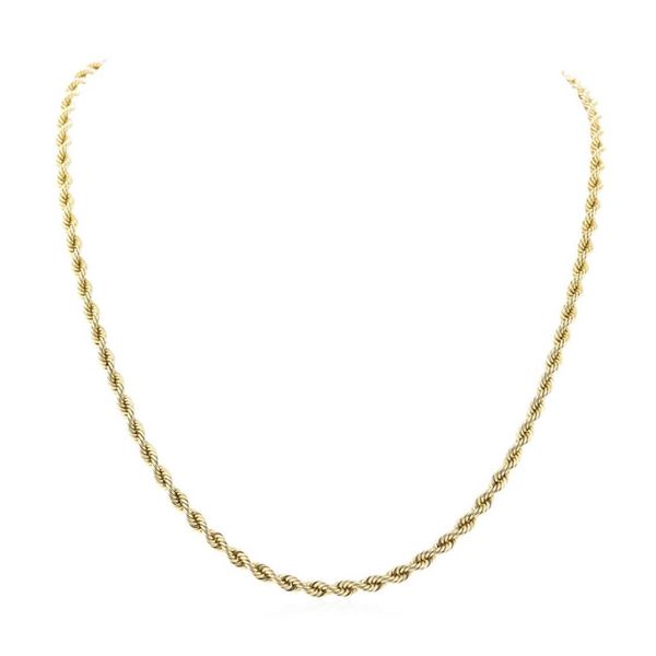 Twenty Four Inch Rope Chain - 14KT Yellow Gold