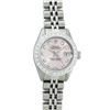Image 2 : Rolex Ladies Stainless Steel Pink Diamond 18K Gold Bezel Datejust Wristwatch