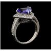 Image 4 : 3.72 ctw Tanzanite and Diamond Ring - 14KT White Gold