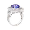 Image 4 : 4.25 ctw Tanzanite and Diamond Ring - 14KT White Gold