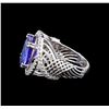 Image 3 : 14KT White Gold 6.77 ctw Tanzanite and Diamond Ring