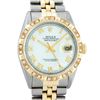Image 1 : Rolex Mens 2 Tone MOP Roman Pyramid Diamond Bezel Datejust Wristwatch