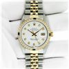 Image 3 : Rolex Mens 2 Tone White Diamond & Sapphire 36 Datejust Oyster Perpetual Wristwat