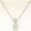 Image 1 : NEW 14k White Gold .45 ctw F VS2 Round Diamond Illusion Solitaire Pendant & Chai