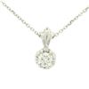 Image 4 : NEW 14k White Gold .45 ctw F VS2 Round Diamond Illusion Solitaire Pendant & Chai