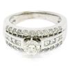 Image 3 : 14K White Gold 1.39 ctw Prong Round & Channel Princess Diamond Engagement Ring