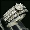 Image 4 : 14K White Gold 1.39 ctw Prong Round & Channel Princess Diamond Engagement Ring