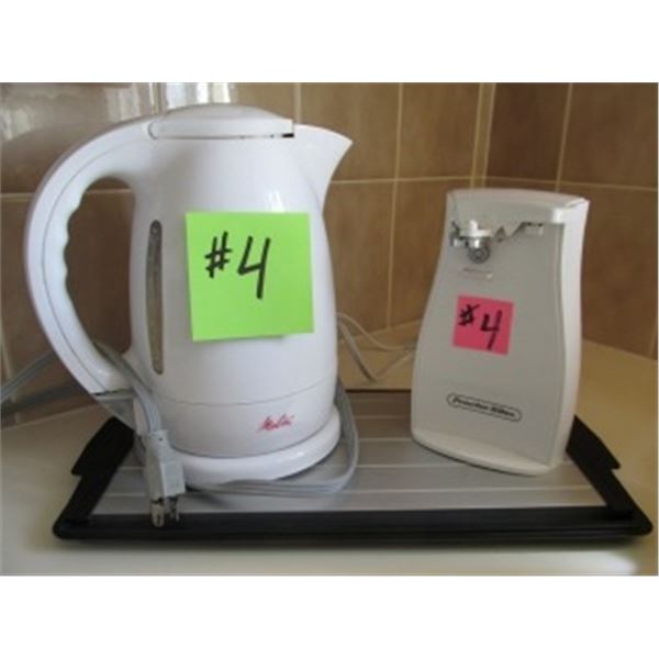 MELITA ELECTRIC KETTLE, PROCTOR SILEX ELECTRIC CAN OPENER