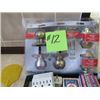Image 1 : 2 DOOR LOCK SETS WITH DEAD BOLTS, SMALL BROOMS & BOX OF PLAYING CARDS