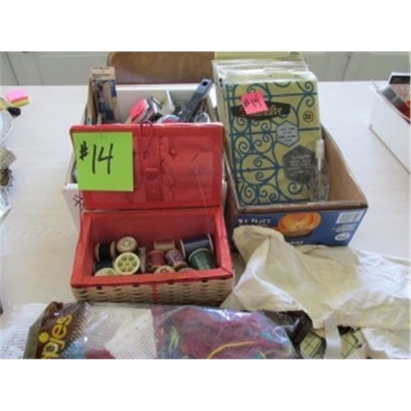 SEWING ITEMS, VINTAGE HOSERY, GARTER, YARN CRAFTS