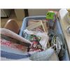 Image 2 : LAUNDRY BASKET OF TEA TOWELS, PLACE MATS, DISH RAGS, CHEESE CLOTH, FLOUR SACK TEA TOWELS
