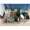 Image 1 : 3 BOXES C/W CUTLERY, KITCHEN UTENSILS, KNIFE BLOCK & KNIVES