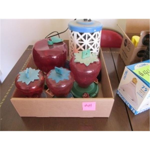 2 BOXES C/W HUMMINGBIRD FEEDER, ELECTRIC BUG ZAPPER, FLASHLIGHTS