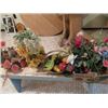 Image 1 : ASSORTED PLASTIC FLOWERS, FRUIT & VASES