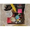 Image 8 : FLASHLIGHT, FISHING LINE, GOLF BALLS, CUPBOARD HARDWARE, ROPE, 3 HATS,