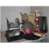 Image 1 : BREAD PANS, BBQ SET, ELECTRIC WALL CLOCK, COFFEE POTS, ENAMEL LIDS