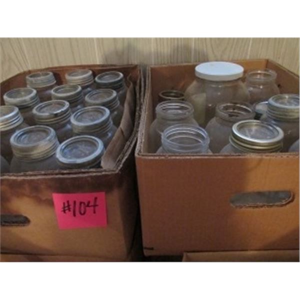 6 BOXES OF CANNING ITEMS INCLUDING JARS & SEALERS OF VARIOUS SIZES, GLASS JAR LIDS, METAL RINGS