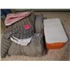 Image 1 : CHEST COOLER, 2 ROLL UP MATTRESSES, PLASTIC TABLE CLOTH
