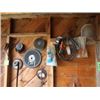 Image 1 : MISC  ON WALL-GRINDING DISCS, EXTENTION CORDS, STEEL ROD, BOOSTER CABLES, WRENCH