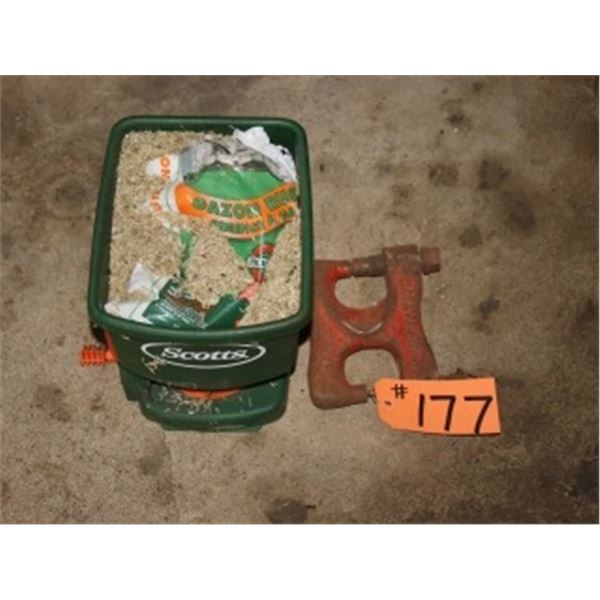 GRASS SEED, SPREADER AND RIVETER