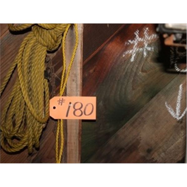 ROPE, LIGHT STAND AND MISC AGAINST WALL