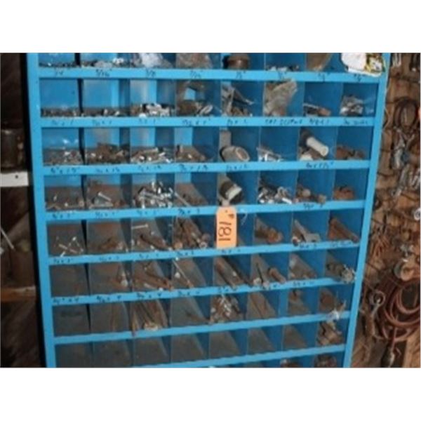 BLUE BOLT BIN COMPLETE WITH CONTENTS