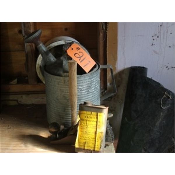 PLANE, WATERING CAN, HAMMER