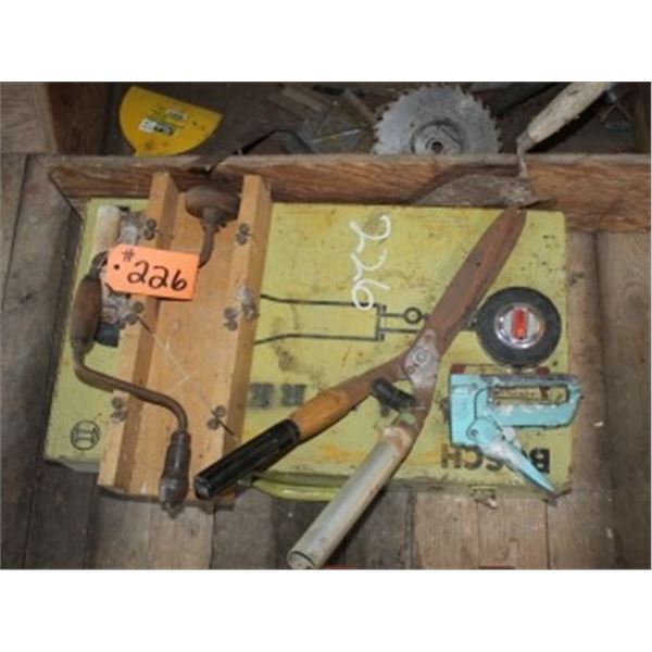 SHEARS, STAPLER, TAPE, MITRE BOX, ETC