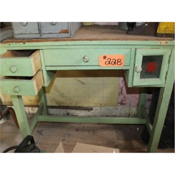 OLD GREEN TABLE/DESK