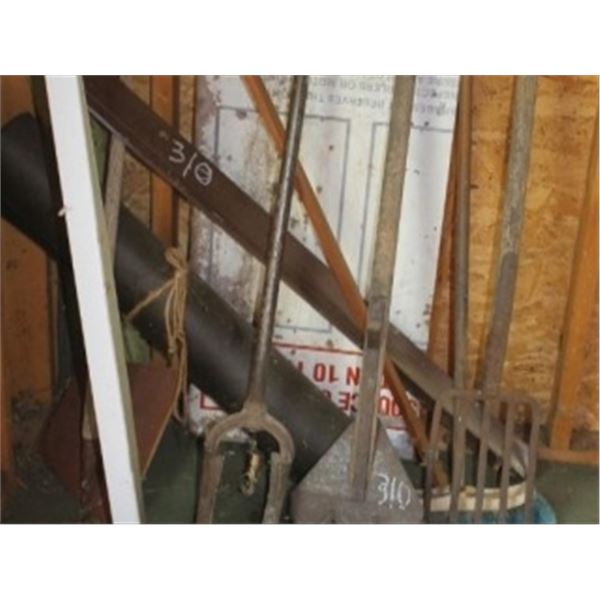 AUGER, HAY KNIFE, POTATO FORK, MISC