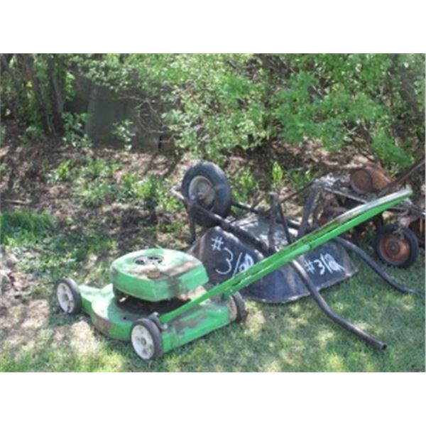 WHEELBARROW, MOWER & PARTIAL ROTOTILLER