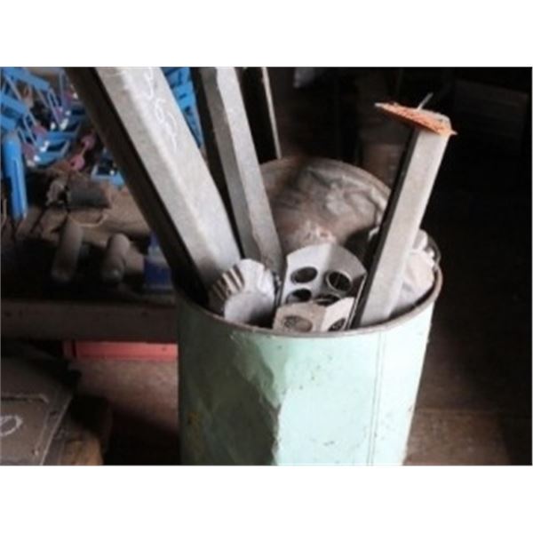 PAIL C/W CHICKEN FEEDERS & MISC