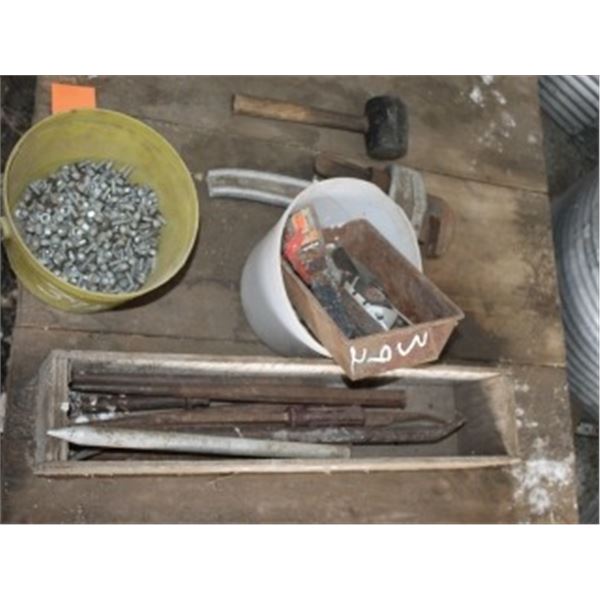 BOLTS, PRY BARS, MISC TOOLS